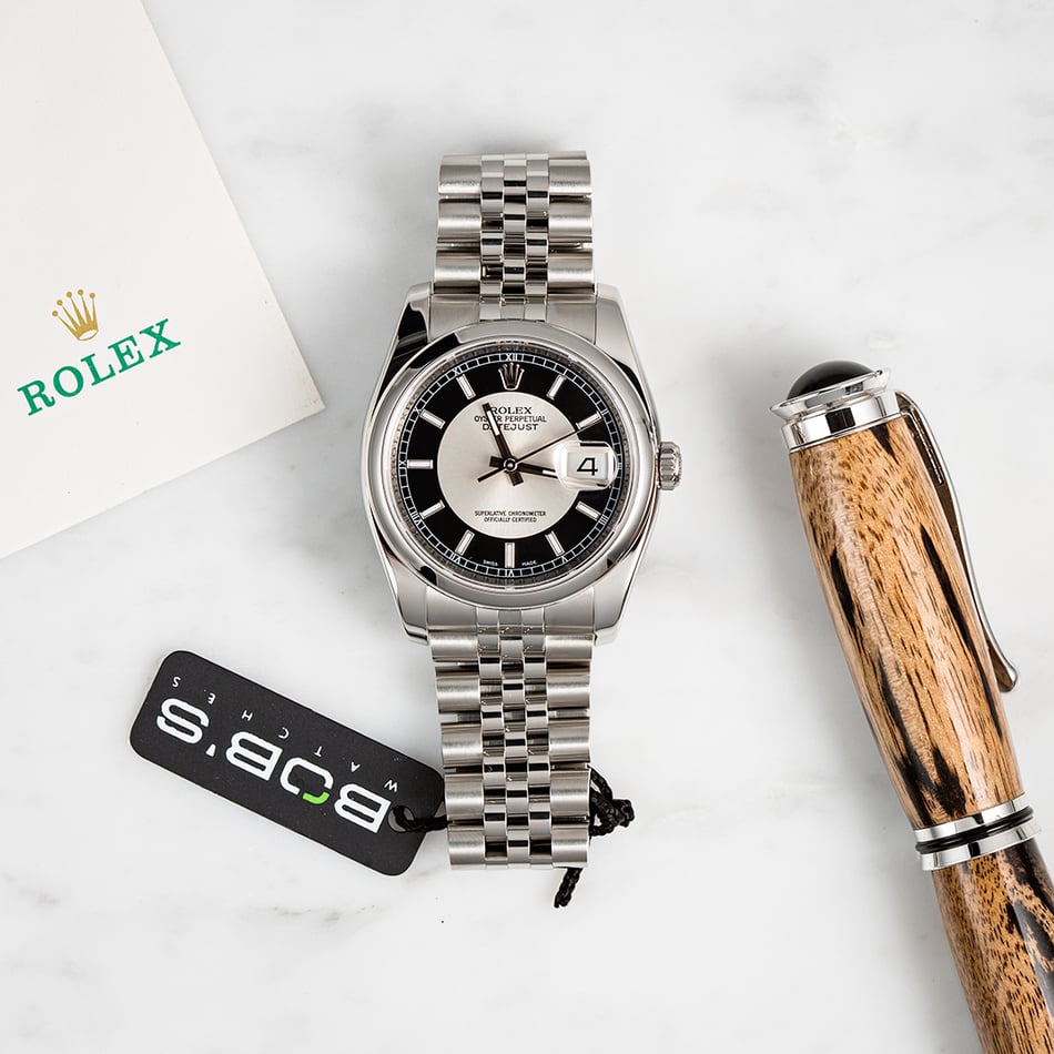 Rolex Datejust 116200 Silver and Black Tuxedo Dial