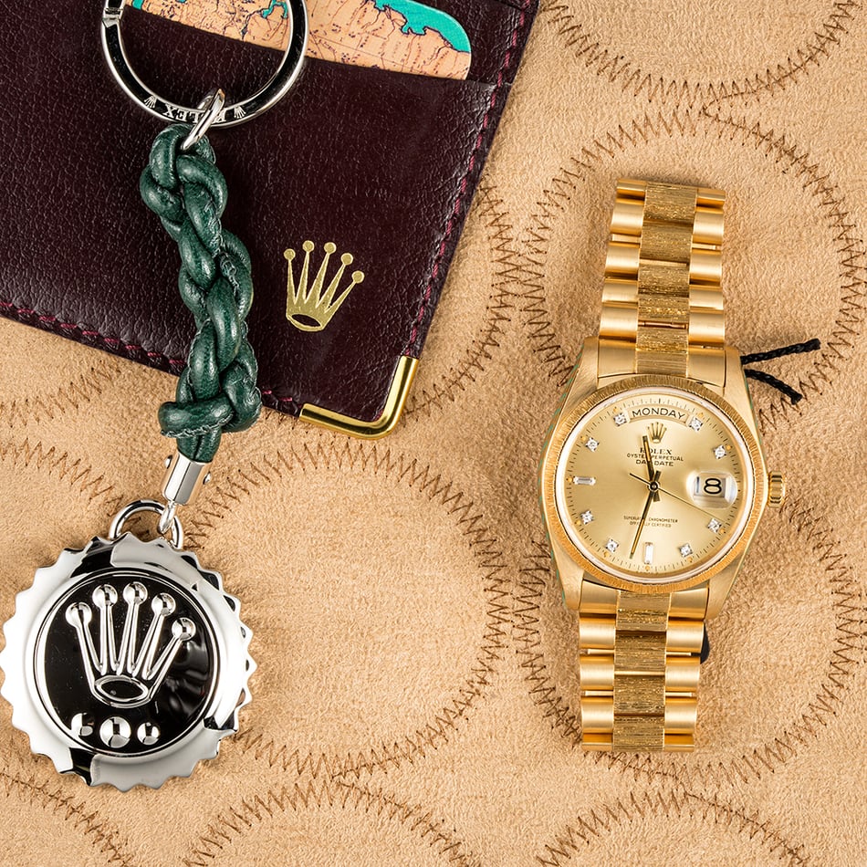 Rolex President Bark Finish 18078 Diamond Dial