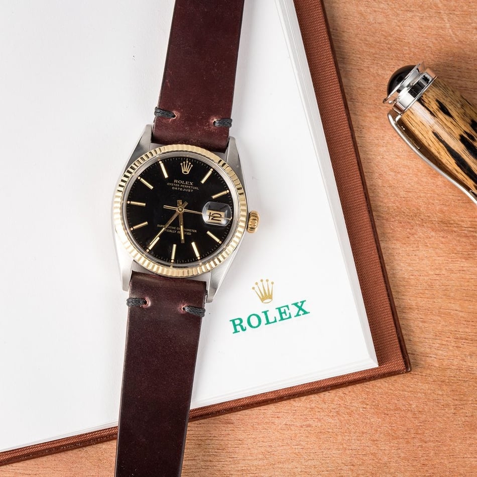 Rolex Datejust Black 16013 Leather Strap