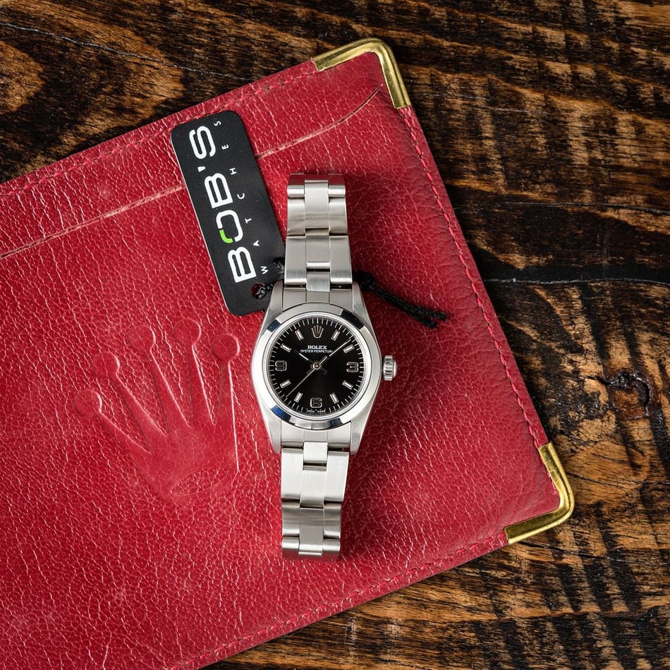 Rolex Ladies Oyster Perpetual 76080 Black Dial