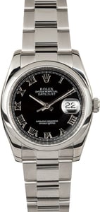 Used Rolex Datejust 116200 Black Roman Dial