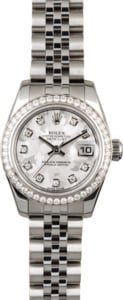 Rolex Lady Datejust 179384 Grey Crystal Diamond Dial
