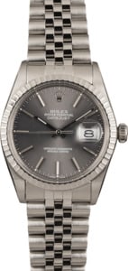 Pre Owned Rolex Datejust Stainless Steel 16000 Slate Dial