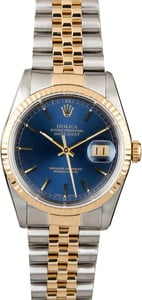 Pre-Owned Rolex Datejust 16233 Blue Index Dial