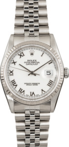 Pre Owned White Rolex Datejust 16234