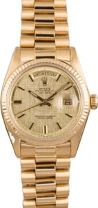 Used Rolex President 1803 Champagne Linen