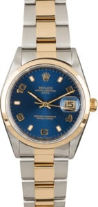 Pre Owned Rolex Date 15203 Blue Arabic Dial
