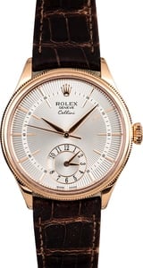 Used Rolex Cellini 50525 Silver Guilloche Dial T