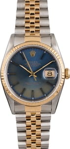 Pre Owned Rolex Datejust Blue Dial 16233