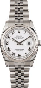 PreOwned Rolex Steel Datejust 116234 White Roman Dial