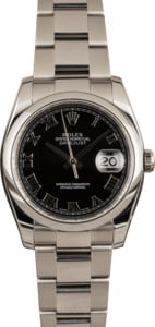 Pre Owned Rolex Datejust Black Dial 116200