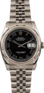 Pre-Owned Rolex Datejust 116234 Black Roman Dial