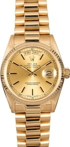 Pre-Owned Rolex Champagne President 18038 Index Dial