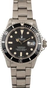 Pre-Owned 40MM Rolex Submariner 16800 Black Dial