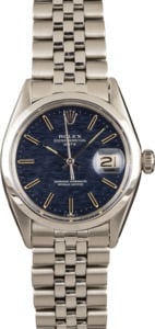 Pre-Owned Role Date 1500 Blue Textured Dial