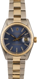 Pre-Owned Rolex Oyster Date 1505 Blue Index Dial