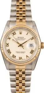 Pre-Owned Rolex Datejust 16233 Ivory Roman Dial