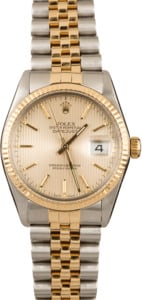 Rolex Datejust 16013 Champagne Tapestry Index Dial
