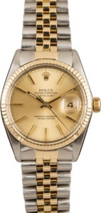 Certified Rolex Datejust 16013 Champagne Index Dial