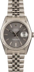 Pre-Owned Rolex Datejust 16220 Slate Index Dial
