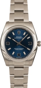 Unworn Rolex Oyster Perpetual 114200 Blue Arabic