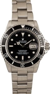 Pre-Owned Rolex Submariner 16800 Black Dial
