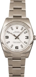 Unworn Rolex Oyster Perpetual 114200 White Dial