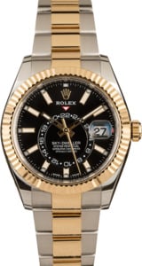 Pre-owned Rolex Sky-Dweller 326933 Black Dial Two Tone
