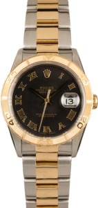 PreOwned Rolex Datejust Turn-O-Graph 16263 Black Dial