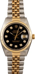 Pre-Owned Rolex Datejust 16013 Champagne Dial Fluted Bezel