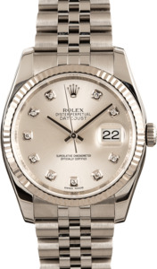 Rolex Datejust 116234 Silver Diamond Dial