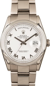 Pre-Owned Rolex Day-Date 118209 White Dial