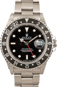 Pre-Owned Rolex 40mm GMT Master II 16710 Black Dial