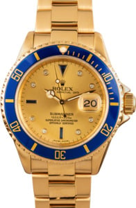 Pre-Owned Rolex Yellow Gold Submariner 16618