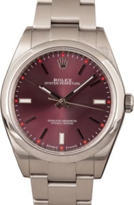 Rolex Oyster Perpetual 39MM Ref 114300 Red Grape