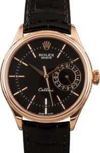 Mens Rolex Cellini 50515 Black Guilloche Dial