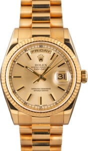 Pre-Owned Rolex President 118238 Champagne