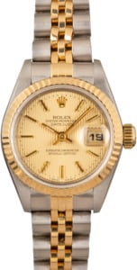 Ladies Rolex Datejust 69173 Champagne Tapestry Dial