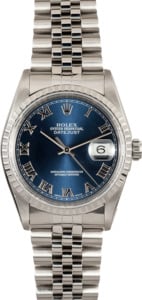 Rolex Steel Datejust 16220 Blue Roman