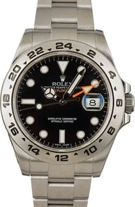 Rolex Explorer 42MM Stainless Steel, Black Dial 24 Hour GMT Hand, B&P (2010)