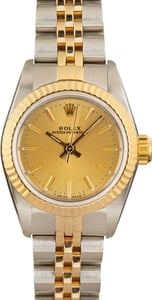 Oyster Perpetual 26MM Steel & 18k Gold, Fluted Bezel Champagne Dial, Jubilee Band (1988)
