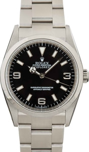 Rolex Explorer 36MM Stainless Steel, Oyster Band Black Arabic Dial, B&P (2001)