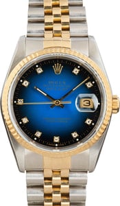 Rolex Datejust 36 Ref 16233 Blue Vignette Diamond Dial