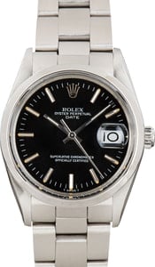 174916 Pre-owned Rolex Date 15000 Black Dial