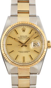 Unpolished Rolex Datejust 36 ref 16013 Champagne Dial