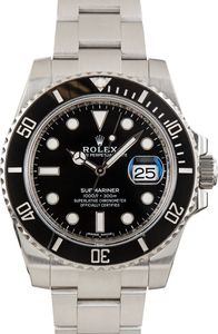 Pre-Owned Oystersteel Rolex Submariner Ref 116610 Black Dial