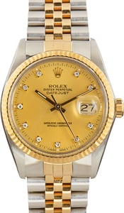Pre-Owned Rolex Datejust 16013 Champagne Diamond Dial