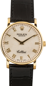 Pre-Owned Rolex Cellini Ivory Dial Ref 5115 18k Yellow Gold