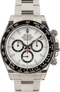 Factory Stickered White Chronograph Dial Rolex Daytona ref 126500