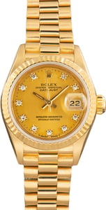 Used Ladies Rolex Datejust Champagne Diamond Dial Ref 69178
